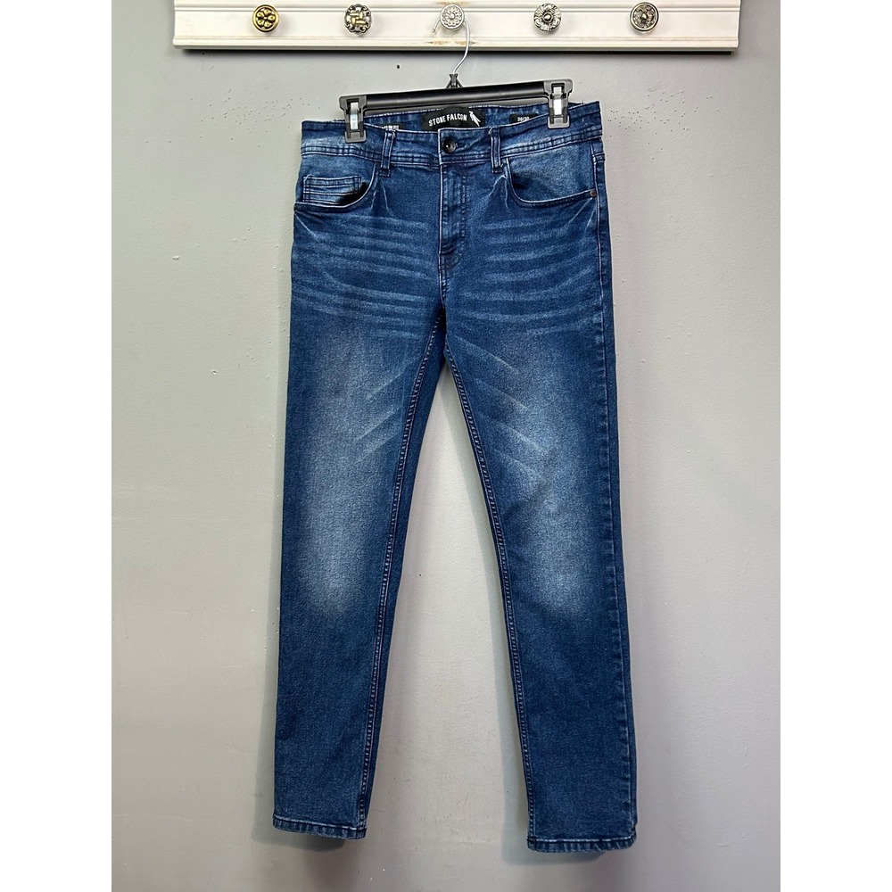Stone Falcon Men Slim Fit‎ Blue Wash Denim Jeans Size 30x30